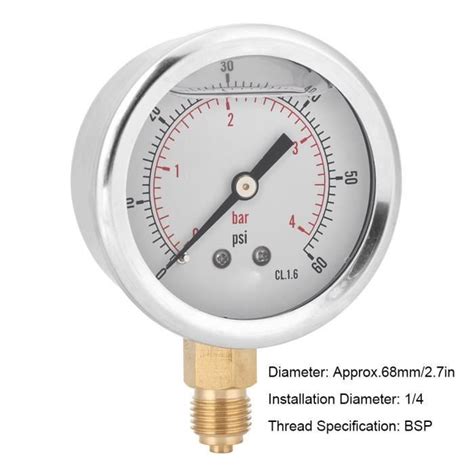 JIA TS PGG604 4bar 1 4BSP Y60 Manomètre Radial Rempli d Huile Jauge de