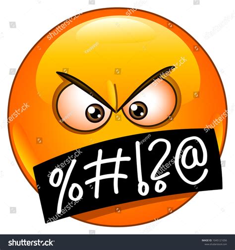 Angry Emoticon Face Grawlixes Symbols On Stock Vector (Royalty Free) 1045121056 | Shutterstock