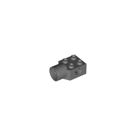 Lego Dark Stone Gray Brick X With Hole And Rotation Joint Socket