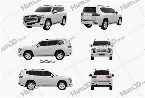 Toyota Land Cruiser 2022 Blueprint Template - 3DModels.org