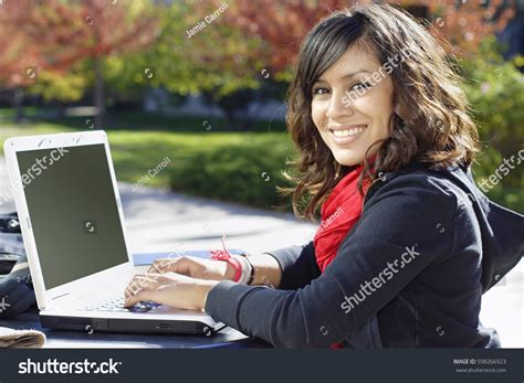 Beautiful Female Latina College Student On Stock Photo 598266923 Shutterstock
