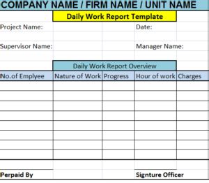 Best 10 Daily Report Templates - Excel Word Template