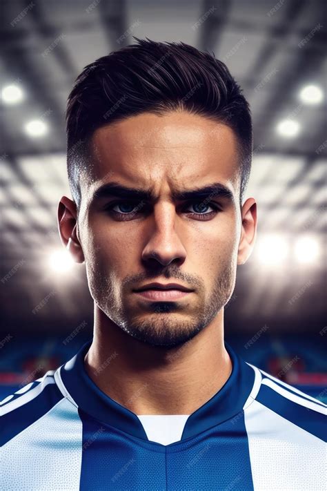 Premium AI Image | Soccer player closeup on trendy football background