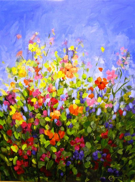 Cottage Garden Acrylic Painting By Kathdunneartworks Painting