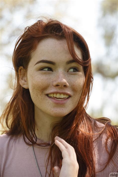 Long Hair Zishy Redhead Freckles 1080p Smiling Looking Away