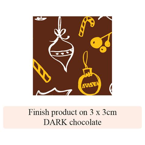 [pack Of Transfer Sheets] Christmas Garlands 2 Colors For Dark Chocolate Choco And Logo