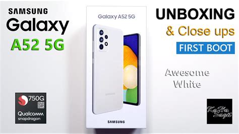 Samsung Galaxy A52 5g Awesome White Unboxing With Close Ups And First