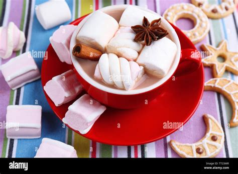 Cup Of Hot Chocolate With Marshmallows Stock Photo Alamy