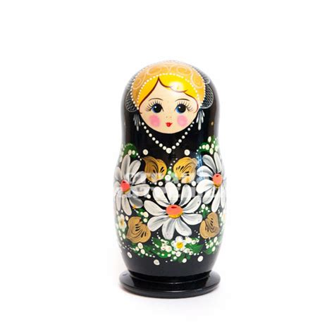 Страна Матрешек Матрешка Ромашка черная - Купить матрешку оптом от ...