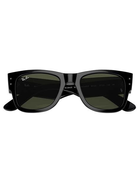 Ray Ban Mega Wayfarer Sunglasses Black Green Standout