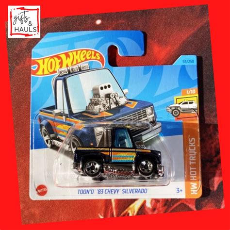 Hot Wheels TOON D 83 Chevy Silverado Blue HW Hot Trucks 1 10