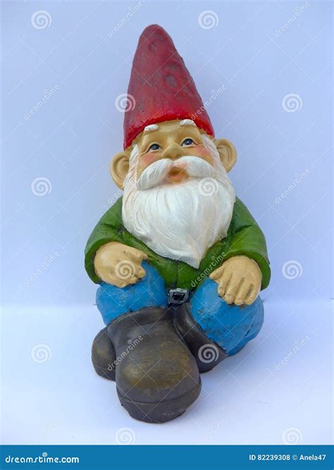 Funny Garden Gnome With Beard And A Red Hat Stock Photo Image Of