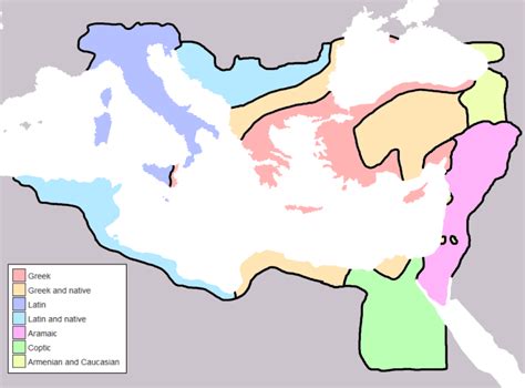 Byzantine Empire's Linguistic Divisions Under Justinian I c.560CE ...