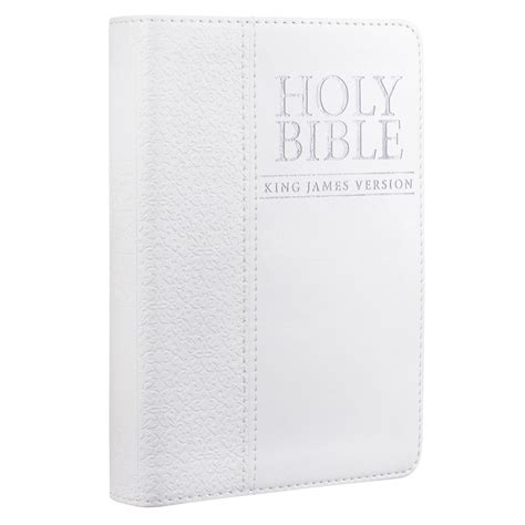 White Faux Leather Compact King James Version Bible - KJV006 – Craft ...