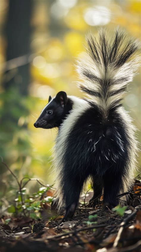 Skunk In The Forest Striped Skunk Skunk Behavior Wildlife