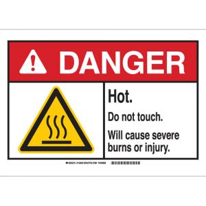 Order By Brady B Danger Hot Do Not Touch Sign US Mega Store