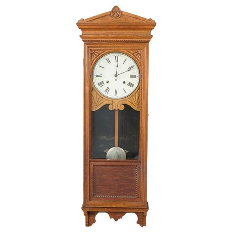 Antique Seth Thomas Oak Regulator Wall Clock Circa 1900 For Sale At 1stdibs