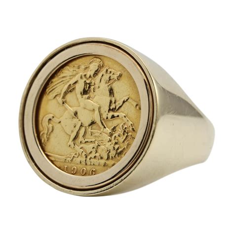 Second Hand Half Sovereign Ring 9ct Gold | RH Jewellers