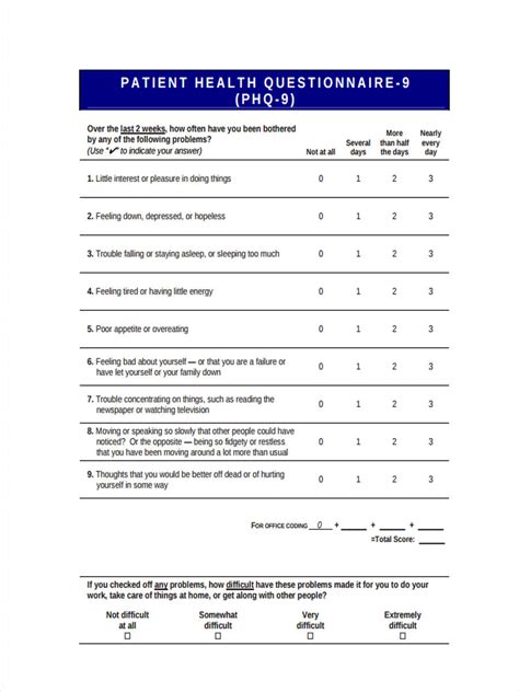 Medical Questionnaire Template