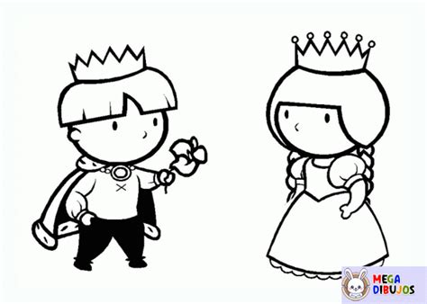 Dibujo Para Colorear Principe Y Princesa Maxi Dibujos