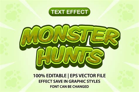 Monster Hunts 3d Editable Text Effect 4604092 Vector Art At Vecteezy