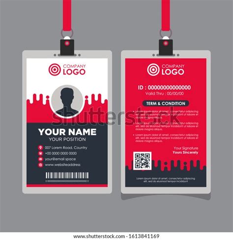 Creative Red Abstract Modern Id Card Stock Vector Royalty Free