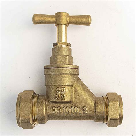 Ftd Brass Compression Stopcock 22mm Copper X 25mm Mdpe Bs1010 Poly