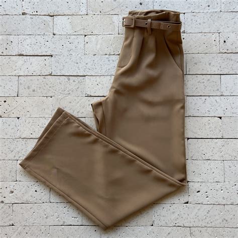 CALÇA PANTALONA ALFAIATARIA VINCO LUXO NUDE Dondoca Moda Feminina