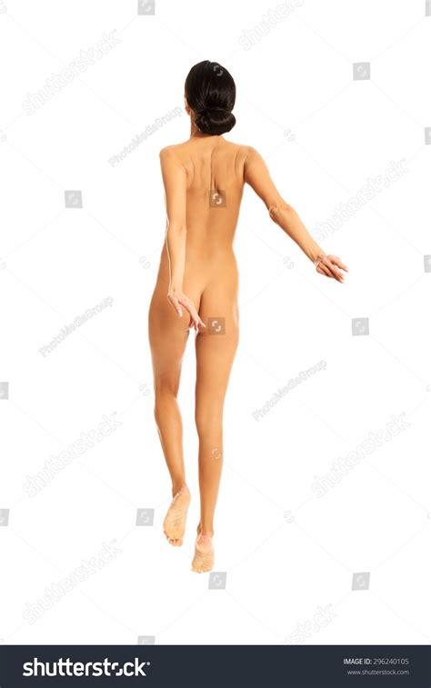 Nude Woman Jumping Her Arms Open Stock Photo Shutterstock
