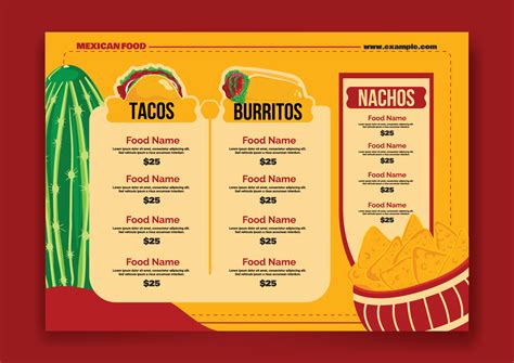 LatinAmerican Food Mexican Food Menu Template 16626005 Vector Art At