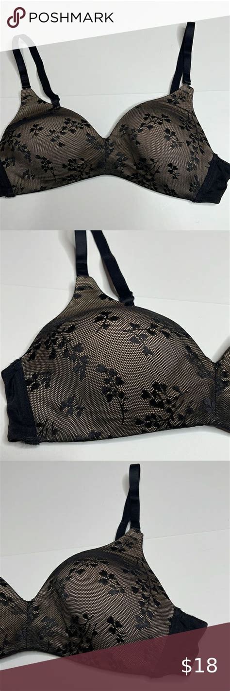Warners Elements Of Bliss Pretty Wirefree Bra Black Lace Over Nude A