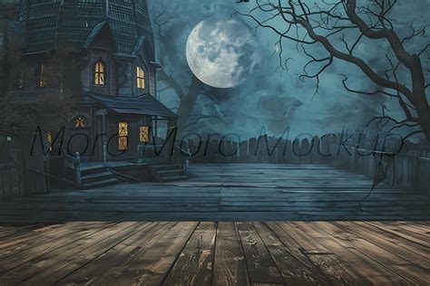 Halloween Haunted House Background Graphic by Moro Moro · Creative Fabrica