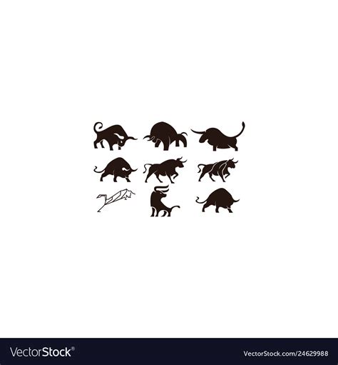 Bull horn animal silhouette farm icon Royalty Free Vector