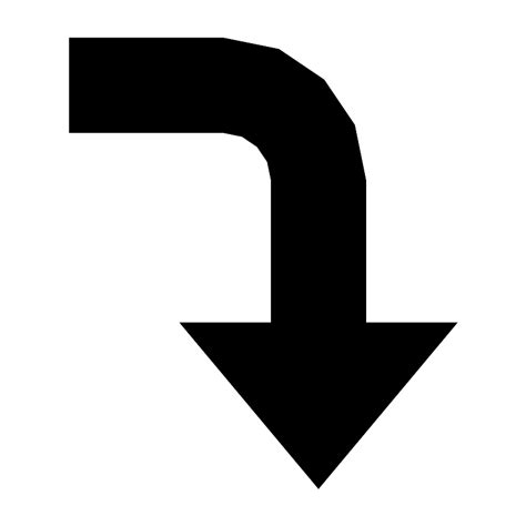 Gui Arrow Right Down Curved Vector Svg Icon Svg Repo