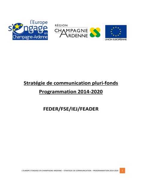 Strategie De Communication Programmation 2014 2020