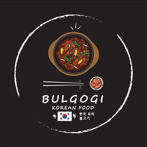 Premium Vector | Asian Korean cuisine Bulgogi and Kimchi