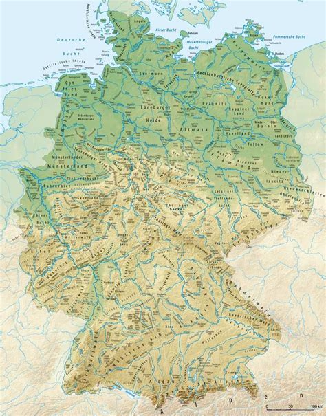 Mapa Fisico De Alemania