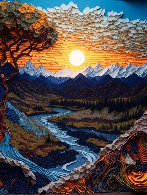 Premium AI Image | Beautiful Scenery of Oil Painting Illustration