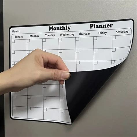 ZR77B Erasable Monthly Weekly Planner Fridge Sticker Refrigerator Memo