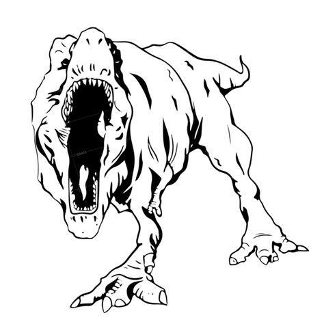 T Rex Line Drawing Hd Image Graphicscrate