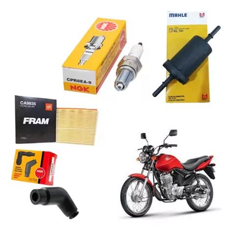 Kit Filtro Ar Filtro Combustivel Vela Ngk Cachimbo Fan 150