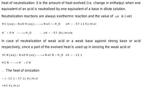 The Enthalpy Of Neutralisation Of HCl By NaOH Is 57 1 KJ Mol And That