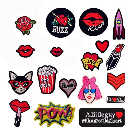 1 PC Lips Patches for Clothing Red Stickers for Clothes g Stripes on ...