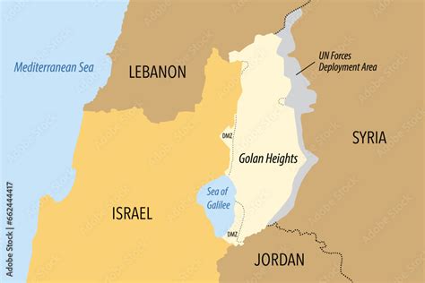 Poster Foto Vector Map Of The Golan Heights And The Northern Borders