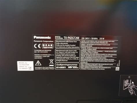 P Panasonic Plazma TV TX P42GT20E 42