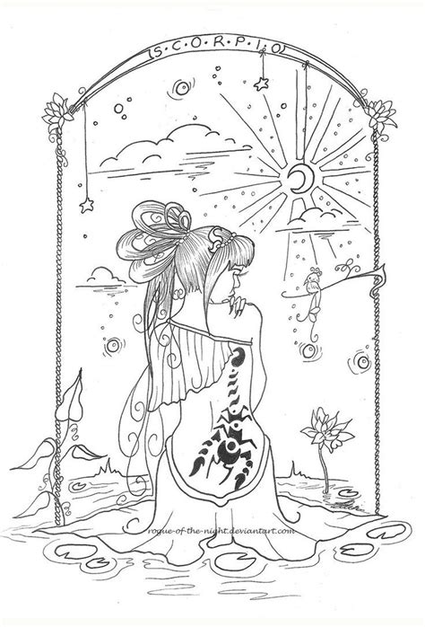 Scorpio Zodiac Sign Coloring Pages Adult Coloring Pages