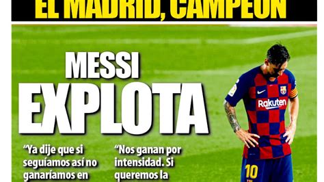 La Portada Del Diario Mundo Deportivo 17 07 2020