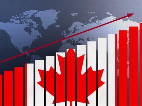 Canada Flag On Bar Chart Concept With Increasing Values Economic