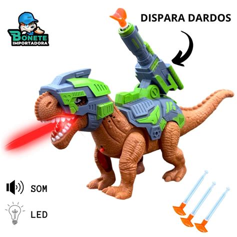 Dinossauro T Rex Atira Dardos C Som E Projeta Luz 30cm Shopee Brasil