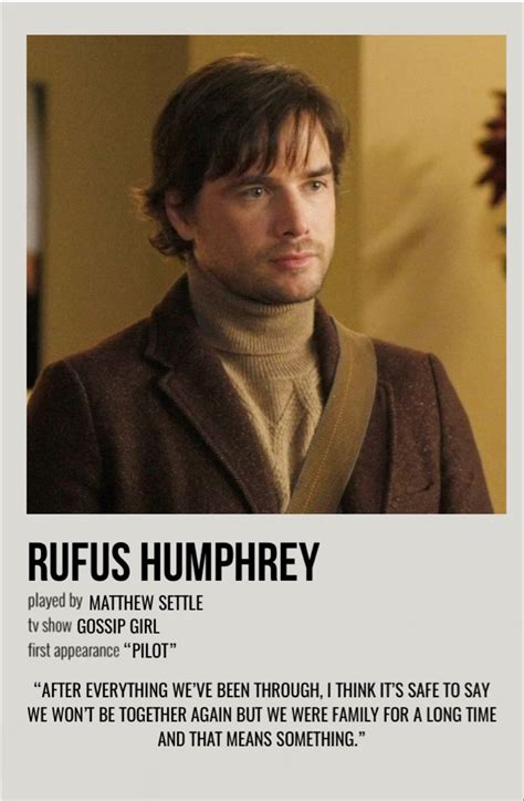 Rufus Humphrey - Gossip Girl Character Poster